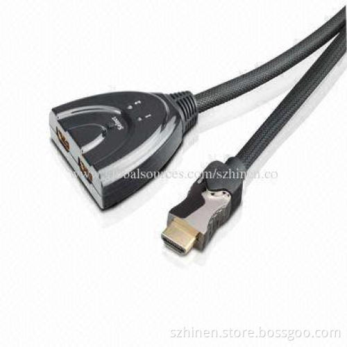 HDMI Switcher, 2 x 1 Pigtail, Supports Highest Video Resolution 1,080P